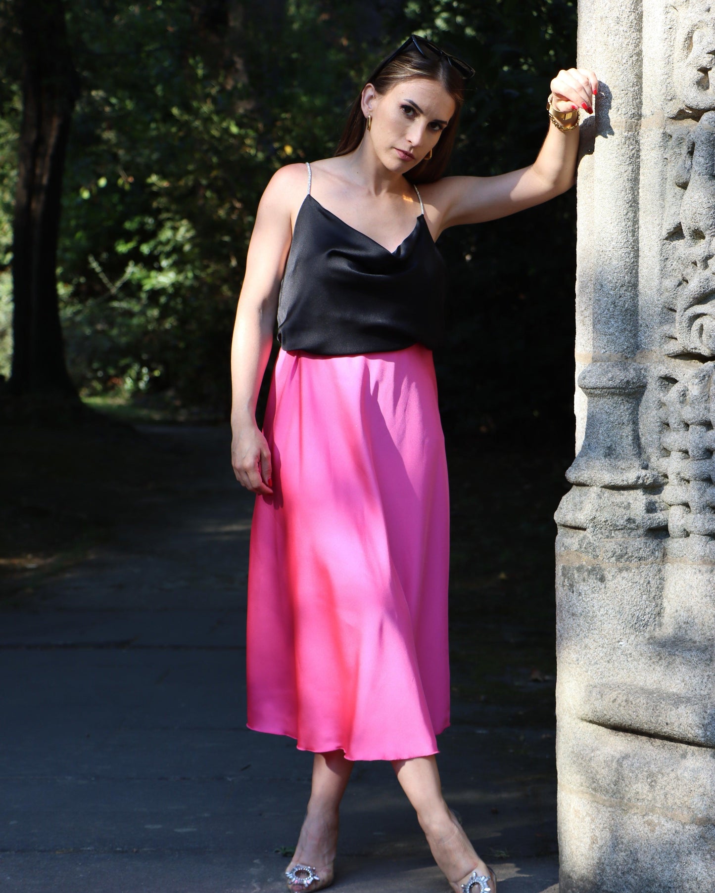 Top de alça brilhante