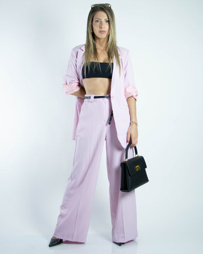 Conjunto Lilás com Blazer e Calça Pantalona