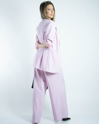 Conjunto Lilás com Blazer e Calça Pantalona