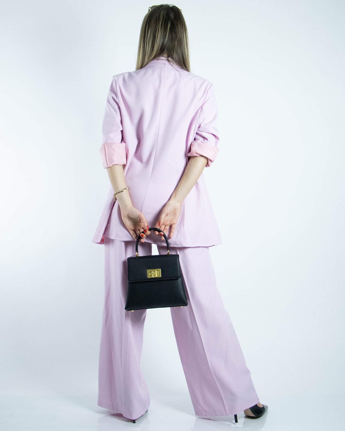 Conjunto Lilás com Blazer e Calça Pantalona