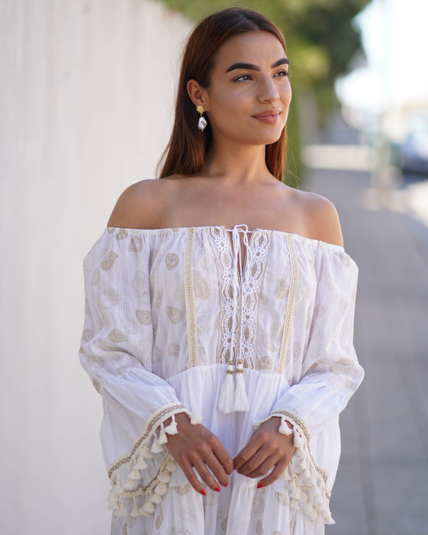 Vestido boho bordado