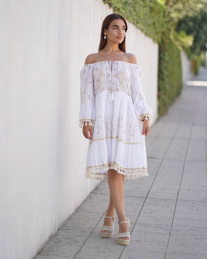 Vestido boho bordado