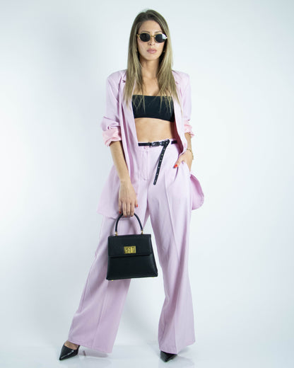 Conjunto Lilás com Blazer e Calça Pantalona