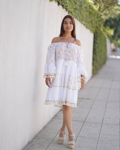 Vestido boho bordado