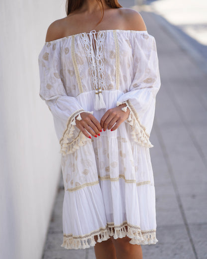 Vestido boho bordado