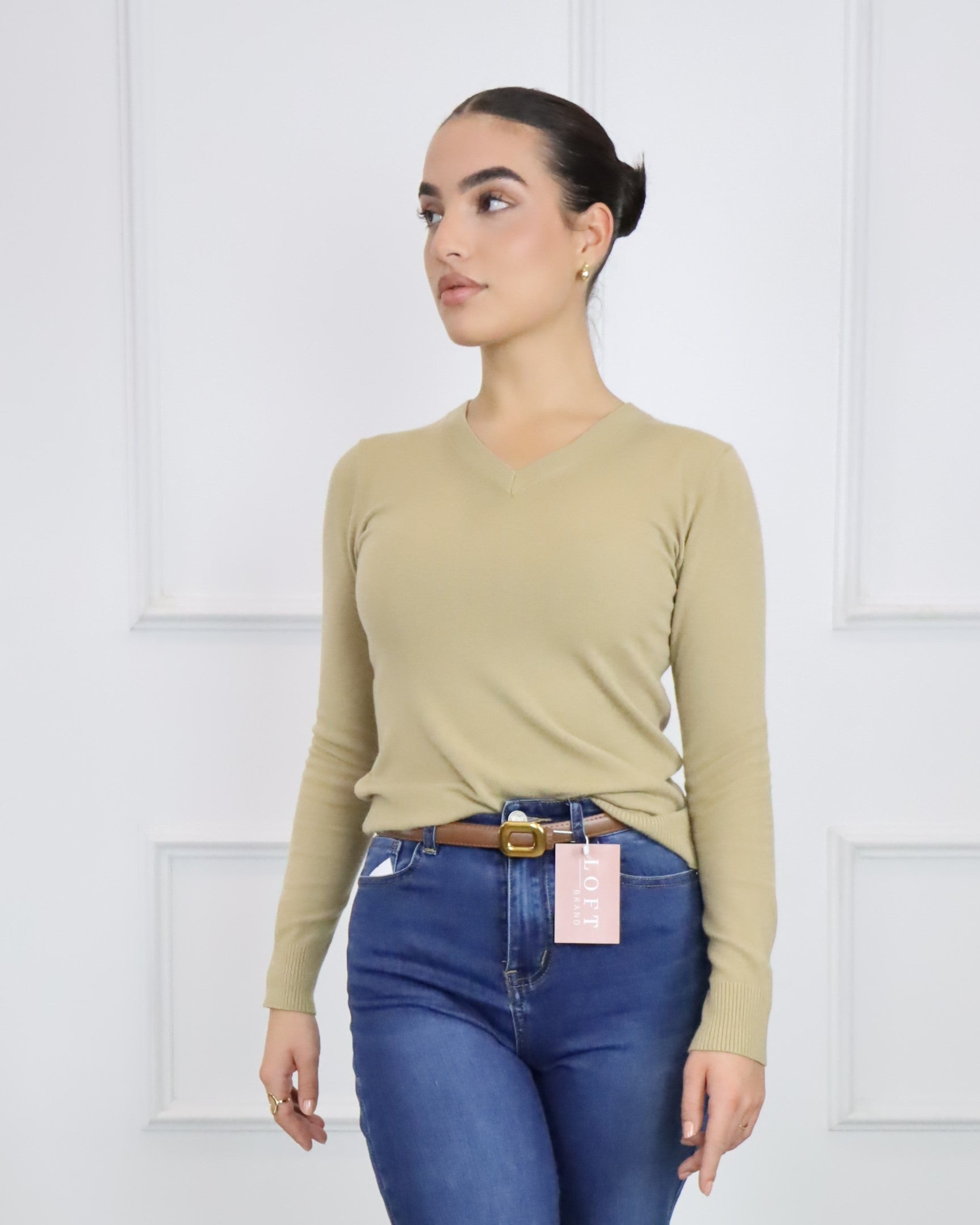 Camisola de malha | Decote em V