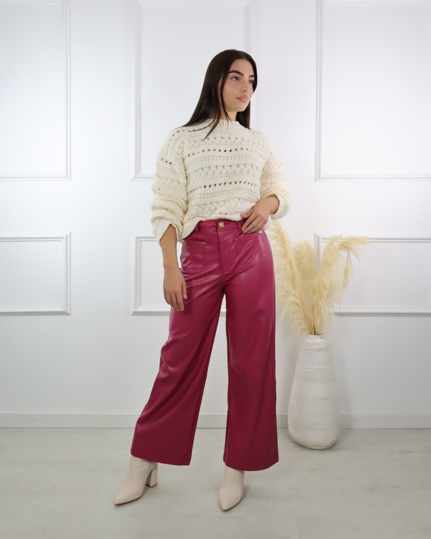 Calça Moda Ana Beringela| Ecopele