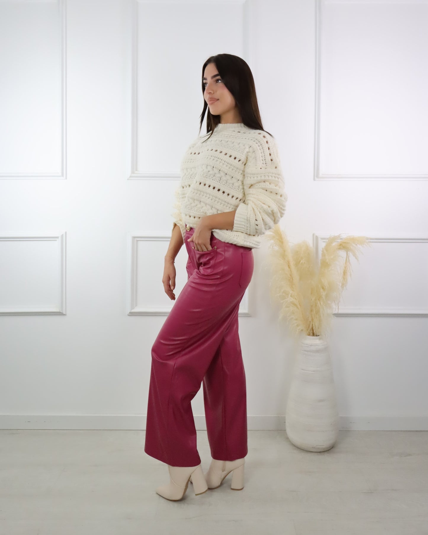 Calça Moda Ana Beringela| Ecopele