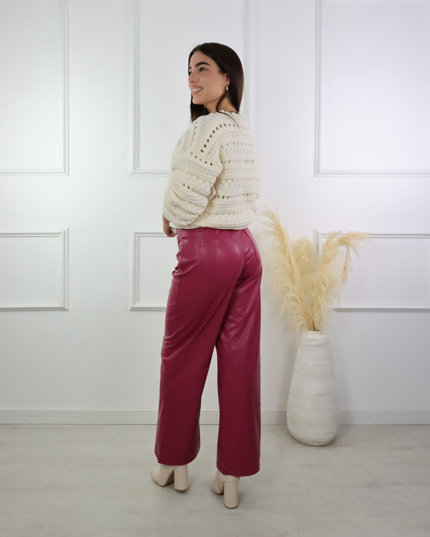 Calça Moda Ana Beringela| Ecopele