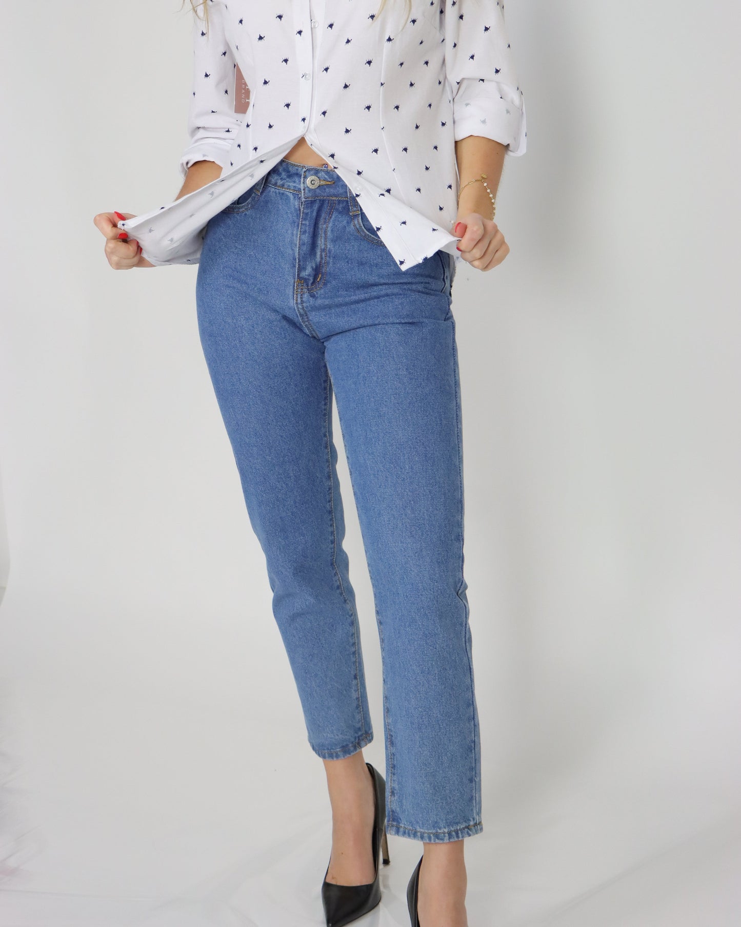 Calça de ganga Mom Fit