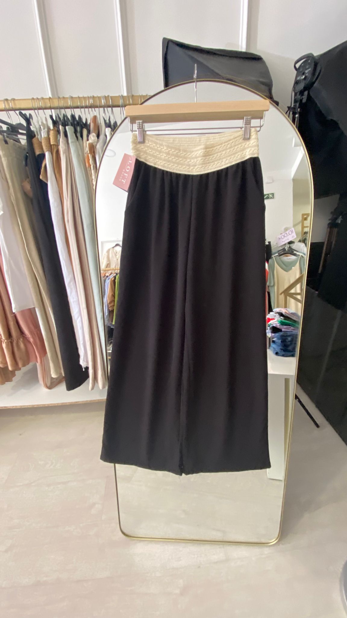 Pantalona com cintura efeito palhota