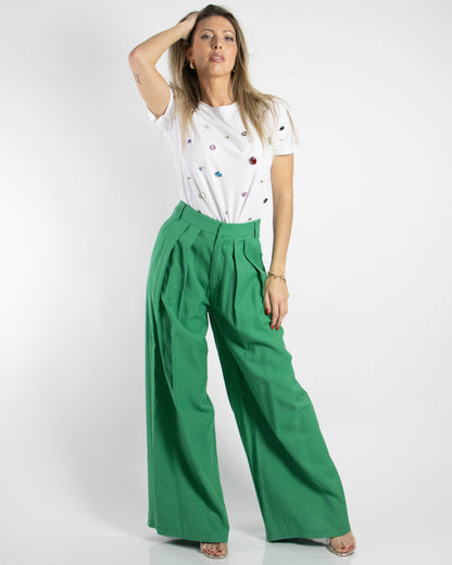 Calças Pantalonas Verdes